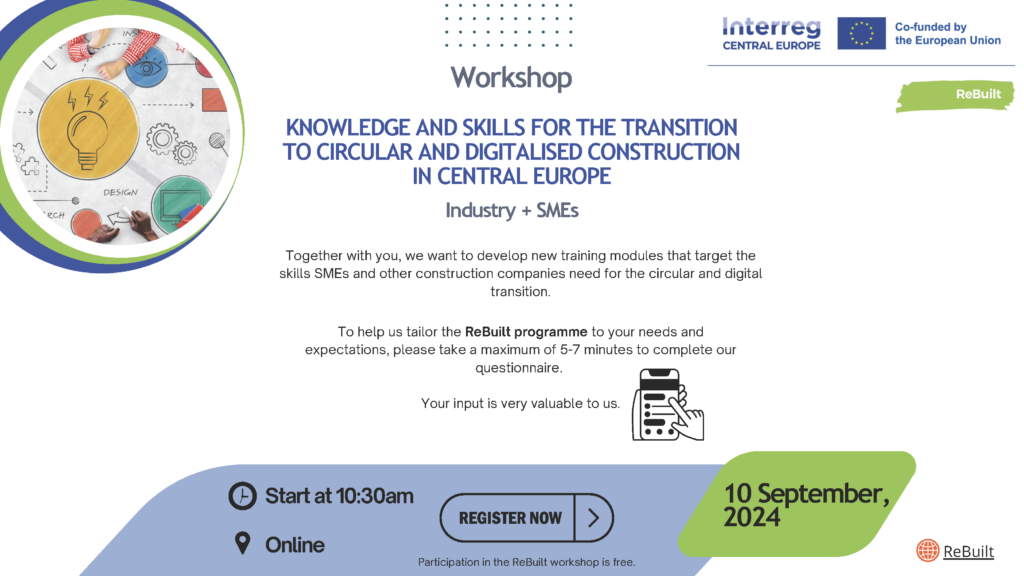 Workshop: Knowledge and skills for the transition to circular and digitalised construction in central europe